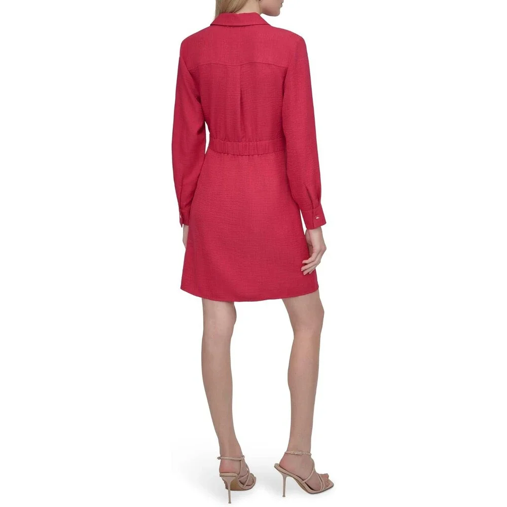 NEW DKNY Women's 16 Collared Neck Long Sleeve Button Down Dress • Reg Price $129 - Picture 4 of 5